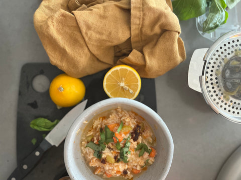 Spicy lemon, ginger and basil turkey stew