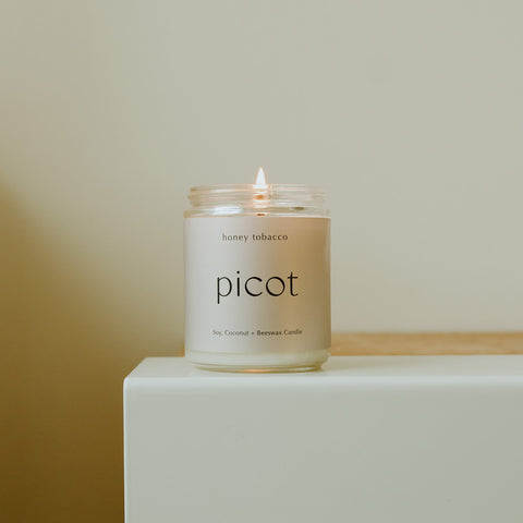 Honey Tobacco Candle made in Canada 60 hour burn time