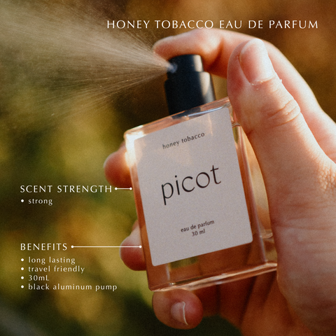Canadian made perfume honey tobacco natural non toxic perfume picot